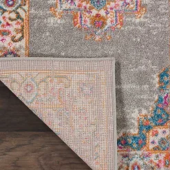 Hot Kirklands Home Gray & Pink Central Motif Botanical Area Rug, 9x12