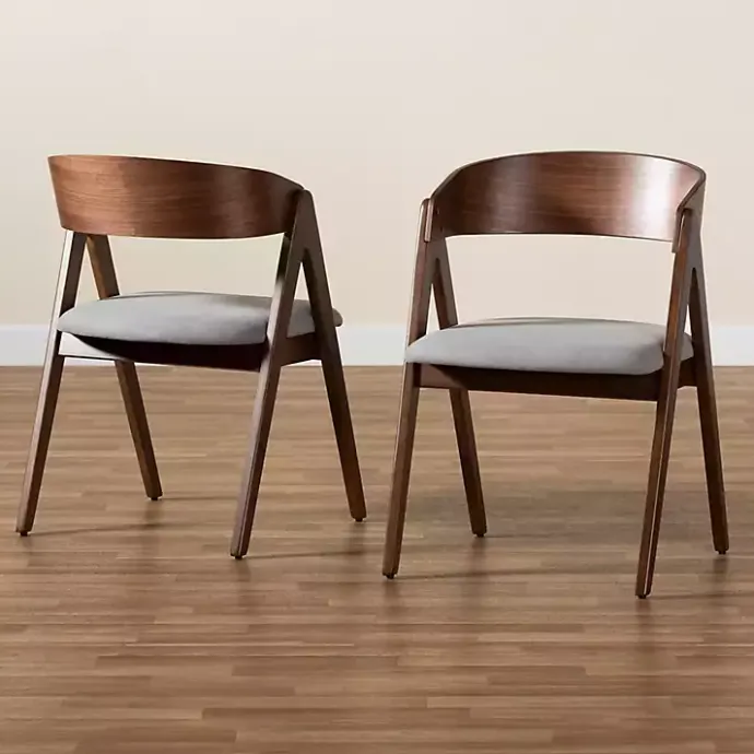 Outlet Kirklands Home & Walnut Danton Dining Chairs, Set of 2 Gray