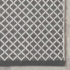 Discount Kirklands Home Gray & White Trellis Indoor/Outdoor Rug, 4x6