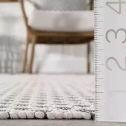 New Kirklands Home Gray & White Trellis Indoor/Outdoor Rug, 5x8