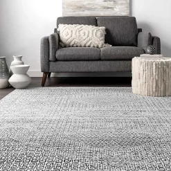 Kirklands Home Gray Abstract Pattern Washable Runner