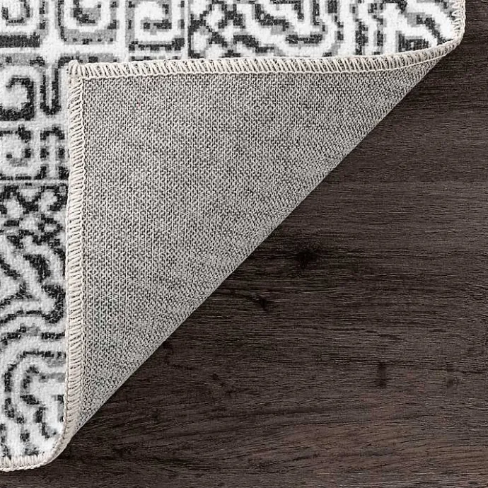 Clearance Kirklands Home Gray Abstract Pattern Washable Area Rug, 3x5