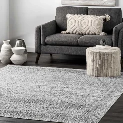 Clearance Kirklands Home Gray Abstract Pattern Washable Area Rug, 4x6