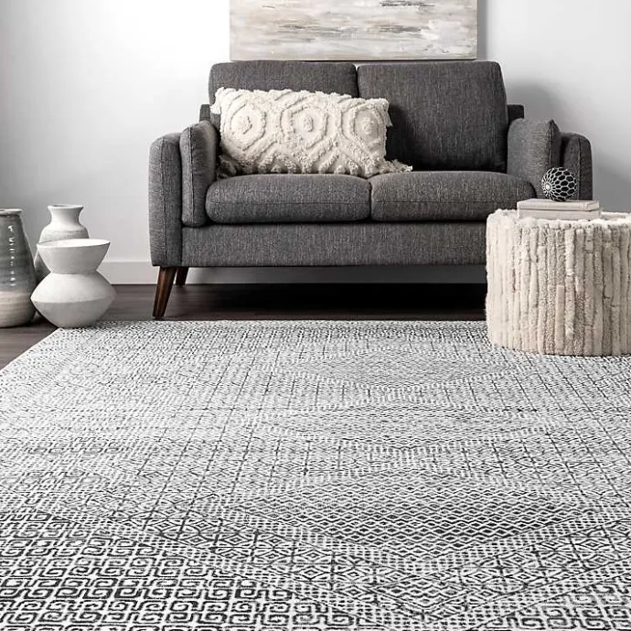 Clearance Kirklands Home Gray Abstract Pattern Washable Area Rug, 4x6