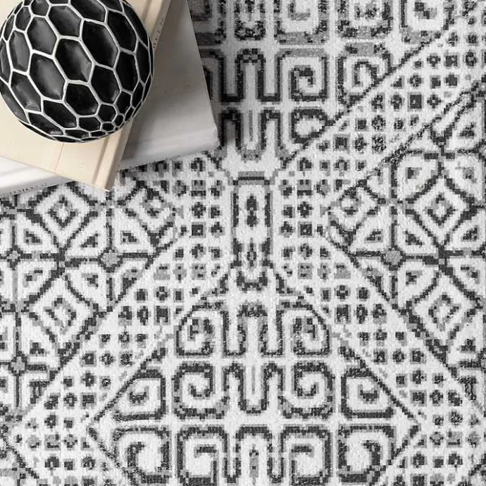 Clearance Kirklands Home Gray Abstract Pattern Washable Area Rug, 4x6