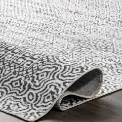Clearance Kirklands Home Gray Abstract Pattern Washable Area Rug, 4x6