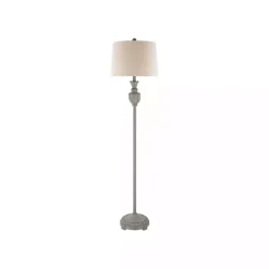 Discount Kirklands Home Gray Algood Metal Floor Lamp Ivory