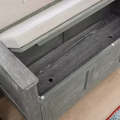 Online Kirklands Home Gray and Beige Carlton Storage Bench