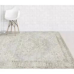 Best Kirklands Home Gray and Beige Vintage Medallion Area Rug, 5x7