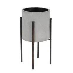 Hot Kirklands Home and Black Solid Iron Plant Stands, Set of 2 Gray