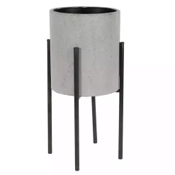 Hot Kirklands Home and Black Solid Iron Plant Stands, Set of 2 Gray