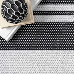 Online Kirklands Home Gray and Black Striped Washable Area Rug, 5x8