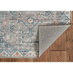 Hot Kirklands Home Gray and Blue Barron Washable Area Rug, 5x7