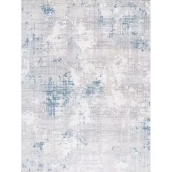 Online Kirklands Home Gray and Blue Whisper Abstract Area Rug, 8x10