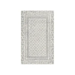 Discount Kirklands Home Gray and Cream Border Harrah Runner