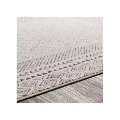 Discount Kirklands Home Gray and Cream Border Harrah Runner