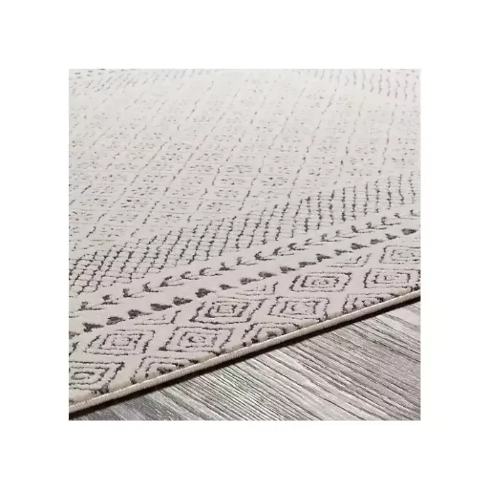 Discount Kirklands Home Gray and Cream Border Harrah Runner