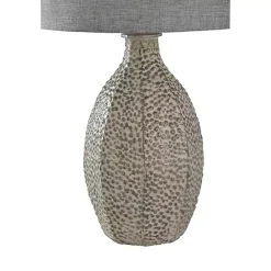 Kirklands Home and Cream Textured Table Lamp Gray