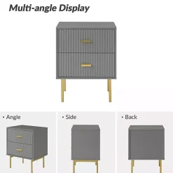 Sale Kirklands Home and Gold Modern Ceandro Nightstand Gray