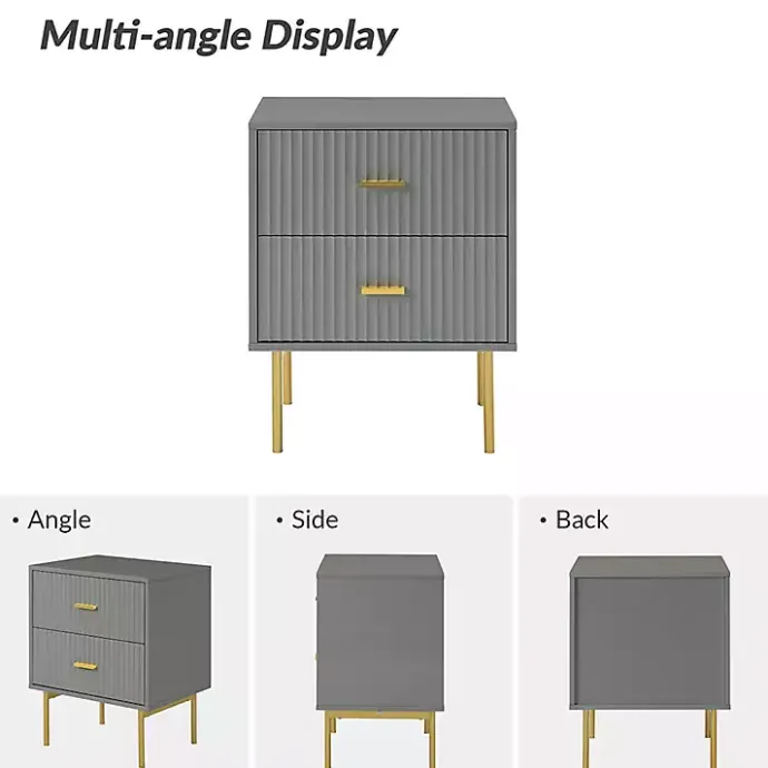 Sale Kirklands Home and Gold Modern Ceandro Nightstand Gray