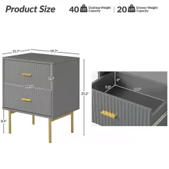 Sale Kirklands Home and Gold Modern Ceandro Nightstand Gray