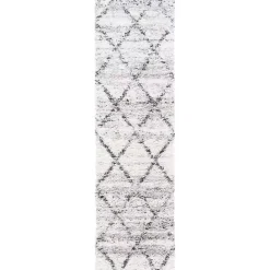 Discount Kirklands Home Gray and Ivory Fontana Shag Runner, 2x8