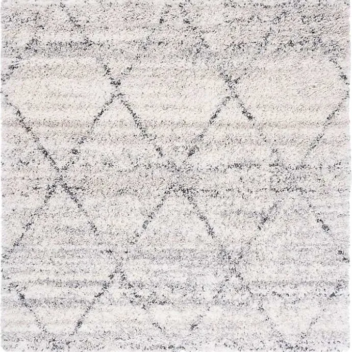 Hot Kirklands Home Gray and Ivory Fontana Shag Area Rug, 6x6