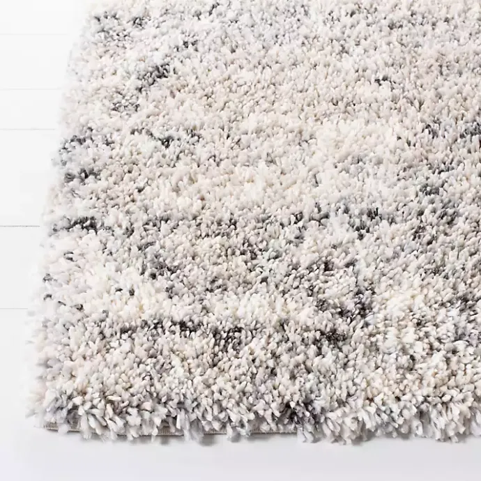 Hot Kirklands Home Gray and Ivory Fontana Shag Area Rug, 6x6