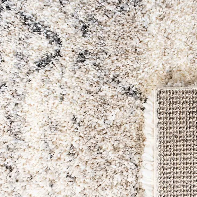 Hot Kirklands Home Gray and Ivory Fontana Shag Area Rug, 6x6