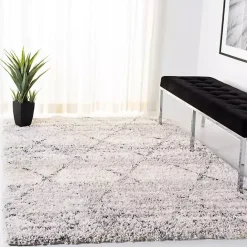 Kirklands Home Gray and Ivory Fontana Shag Area Rug, 8x10