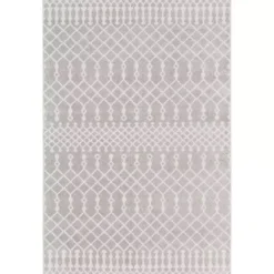 Hot Kirklands Home Gray and Ivory Moroccan Trellis Area Rug, 3x5