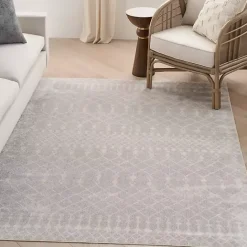 Discount Kirklands Home Gray and Ivory Moroccan Trellis Area Rug, 7x9