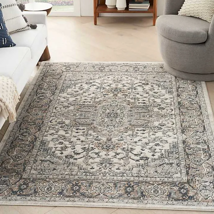 New Kirklands Home and Ivory Nadia Medallion Area Rug, 5x7 Gray