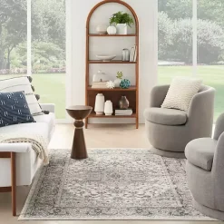 New Kirklands Home and Ivory Nadia Medallion Area Rug, 5x7 Gray