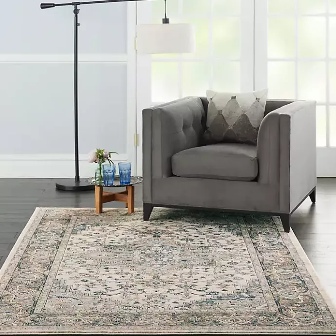 New Kirklands Home and Ivory Nadia Medallion Area Rug, 5x7 Gray
