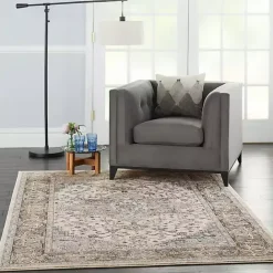 New Kirklands Home and Ivory Nadia Medallion Area Rug, 5x7 Gray