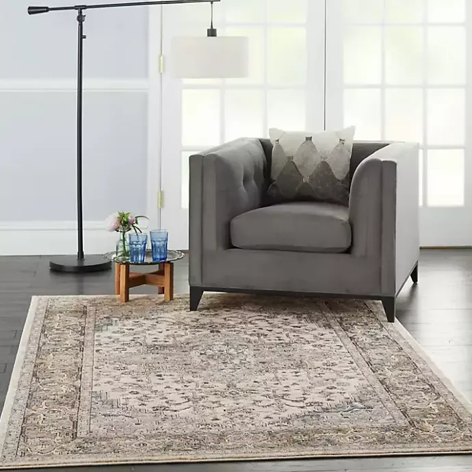 New Kirklands Home and Ivory Nadia Medallion Area Rug, 5x7 Gray