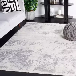 Sale Kirklands Home Gray and Ivory Whisper Abstract Area Rug, 5x7