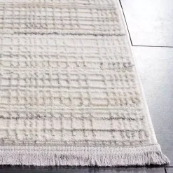 Discount Kirklands Home Gray and Ivory Whisper Striated Area Rug, 8x10