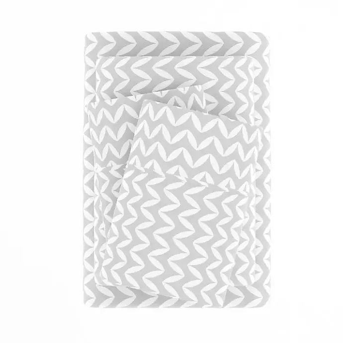 Best Kirklands Home Gray and White Chevron 3-pc. Twin Sheet Set