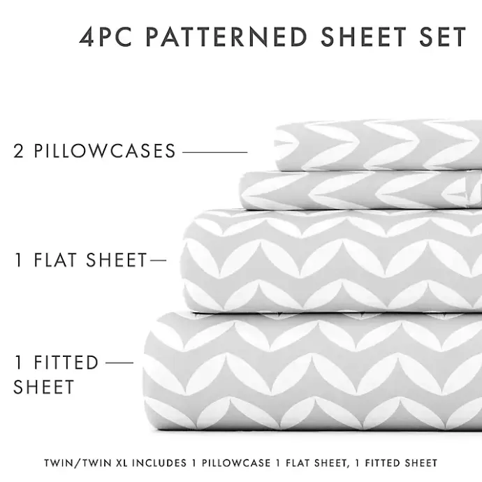 Best Kirklands Home Gray and White Chevron 3-pc. Twin Sheet Set