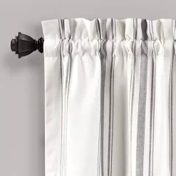 Online Kirklands Home Gray and White Farmhouse Stripe Valance