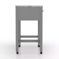 Discount Kirklands Home Gray and White Faux Marble Nested Counter Table