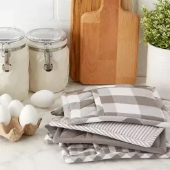 Clearance Kirklands Home and White Multiprint 4-pc. Pot Holder Set Gray