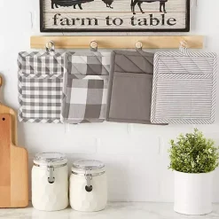 Clearance Kirklands Home and White Multiprint 4-pc. Pot Holder Set Gray