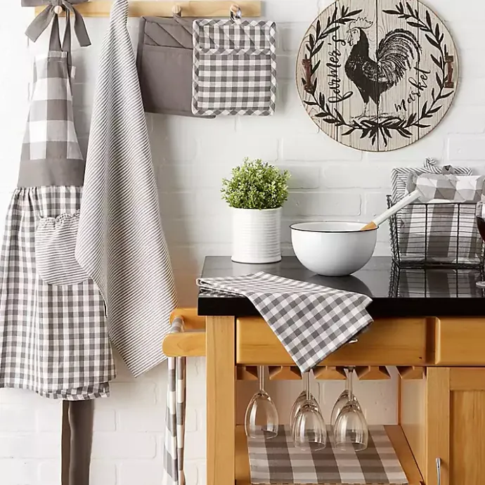 Clearance Kirklands Home and White Multiprint 4-pc. Pot Holder Set Gray