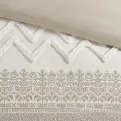 Outlet Kirklands Home Gray and White 3-pc. California King Duvet Set