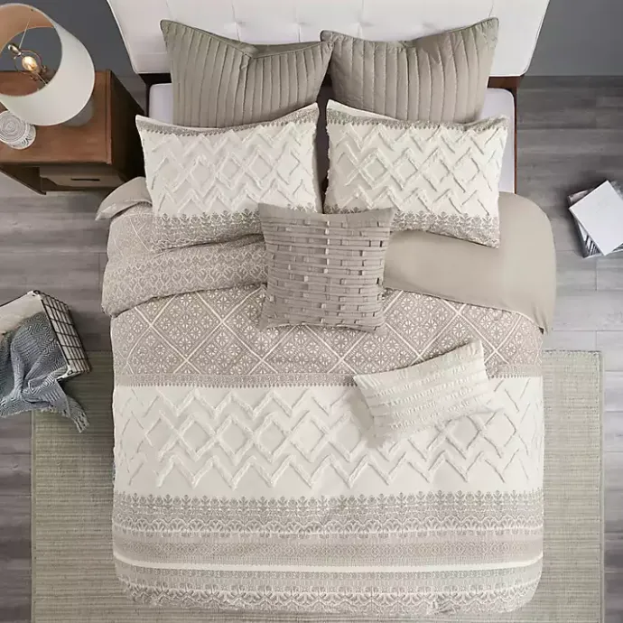 Discount Kirklands Home and White 3-pc. Full/Queen Duvet Set Gray