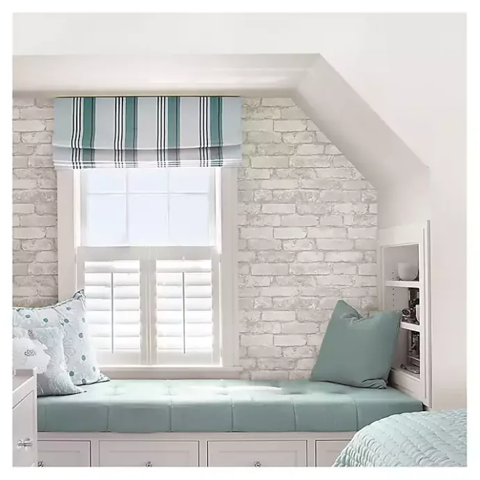 Discount Kirklands Home Gray and White Rustic Brick Peel & Stick Wallpaper