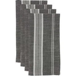 Kirklands Home and White Striped Napkins, Set of 4 Gray